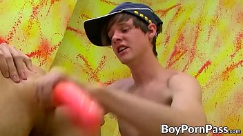 Preview 3 of Sas Bahu - Twink uses huge dildo on his lovers tight little ass hole