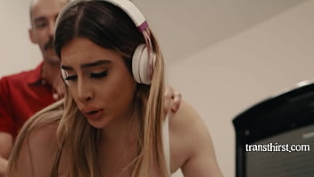 Preview 2 of Mom Teaches Son Control Orgasm - Trans Girl Penetrated While Bending Over To Do Laundry