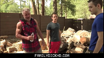 Preview 1 of 3 Fat Woman - Twink Step Son Threesome With Grandpa And Step Dad - Dale Savage,  Marcus Rivers,  Greg McKeon