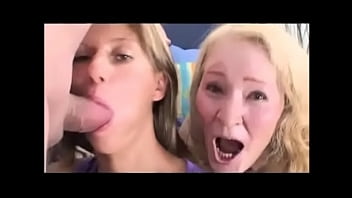 Preview 1 of Two Milf Lesbian - Granny is excited about cock sucking