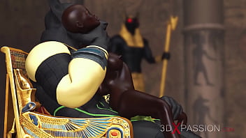 Preview 2 of Oiled Bf - Sex in ancient Egypt! Anubis fucks a young egyptian slave in his temple