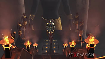 Preview 1 of Oiled Bf - Sex in ancient Egypt! Anubis fucks a young egyptian slave in his temple