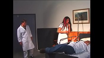 Preview 1 of College Girl For Money In Public - Horny brunette nurse gives doctor a good suck before he fucks her