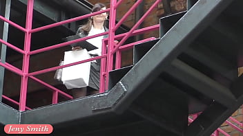 Preview 3 of Maria Ozawa Bus Tour - Flashing stockings line with mini skirt by sexy Jeny Smith