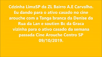 Preview 1 of Dasi Garle Xxxskx - Cdzinha LimaSp dando no cine  Pra um ativo casado com a calcinha Tanga Branca da Denise da Rua Lan 2019