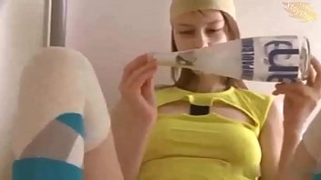 Preview 1 of Niki Banz - Hot Petite Chick Playing With Glass Bottle