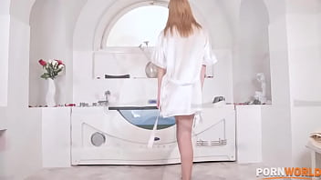 Preview 1 of Ffin - Super sexy Rebecca Volpetti rides his giant black cock in the bathroom GP971
