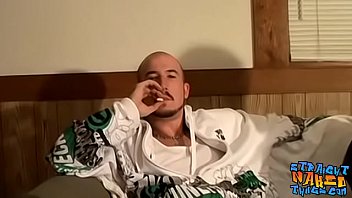 Preview 2 of Nicole Aniston And Lucky Guy - Two straight thugs stroke their long cocks and cum