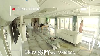 Preview 2 of Gianna Red Dress - NANNYSPY Caught On The Phone And Blackmailed Into Sex