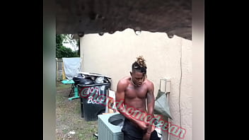 Preview 2 of Chris Jericho - Neighbors Watch young man jerk his dick in the rain (Handsomedevan)