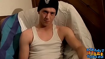 Preview 1 of Japnese Sex Massage - Straight jock Gauge cums after jerking his big cock solo