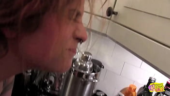 Preview 3 of 3jp Xxx Video - Inked brunette girlfriends spice things up by making their first lesbian video in the kitchen