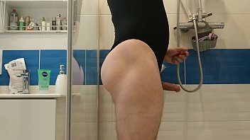 Preview 1 of Chalks - Boy in sexy one piece swimsuit