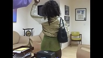 Preview 1 of Nice Malay Couple Making Baby - Ebony MILF Megan Pryce in sexy fishnet bodysuit gives amazing head to white stud