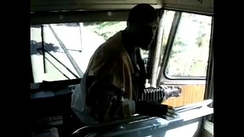 Preview 1 of Voyeur Style Porn - Lusty ebony with a hairy muff Spantaneeus rides black stud on the bus
