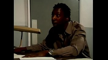 Preview 1 of Amesin Telugu - Ebony hunks working with haystack in Amish warehouse