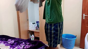 Preview 4 of Tamil Sex Vidoes Com - Hidden Camera Catches My Stepbrother Naked In The Bedroom Unaware