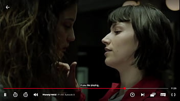 Preview 2 of Aliya Hadith - Money Heist S1 Ep8 - Kiss between Mar&iacute_a Pedraza &Uacute_rsula Corbero