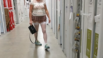 Preview 4 of Video Boker - Wife walking around lows no panties short skirt see threw top