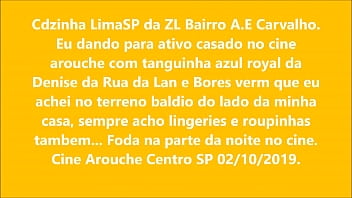 Preview 1 of School Mem - Cdzinha LimaSp dando no cine  Pra um ativo com a calcinha Tanguinha azul da Denise da Rua Lan o e um bores vermelho achada 02102019