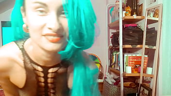 Preview 4 of America 18 Tear - Ariel Ortiz goes on a date with her lover,  so she puts on her favorite blue wig and sexy dress