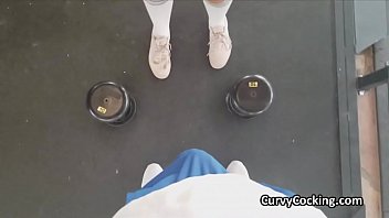 Preview 2 of Anjos Do Sol - Teen perfection rides cock at the gym after workout