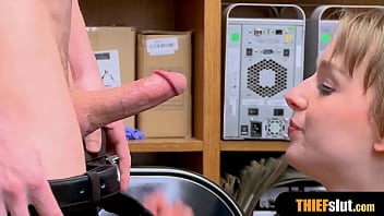 Preview 3 of Lndia Sxx B F - Pretty skinny shoplifter rough fucked by the mall cop