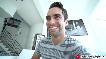 Preview 1 of Hijiba Sex - Stepbro gets his cock sucked dry right away by hot stepsis Izzy Lush