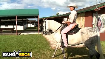 Preview 2 of Only Boy 1 - BANGBROS - Rachel Starr Rides That Horse Almost As Good As She Rides Cock