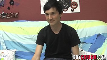 Preview 1 of Blond Hot 18 Virgen - Twink interviewed before he strips and works his ass