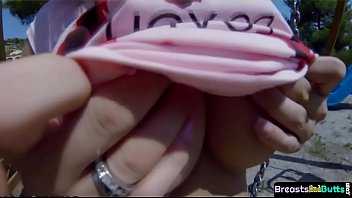 Preview 1 of Schoolgirls Examine Boys Balls - Busty beauty toying herself before spoon fuck