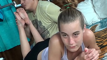 Preview 4 of Force Fuck Clp - I met Christina Caradine through a foot model friend &amp_ I was in heaven to be able to lick and smell her big size 9 ath...