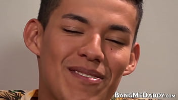 Preview 1 of Dogs Sxe Videos - Latino twink Alan cum sprayed after riding raw dick