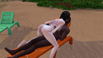 Preview 2 of Xx Bhabi Bengoli - BBC at the beach - Sims 4