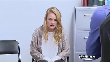 Preview 1 of Mom Teaches Nude Daughter - Blonde teen and a big tit milf sharing guards dick