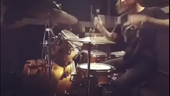 Preview 1 of Lesbian Shi Man - felicity feline drumming at sound studios