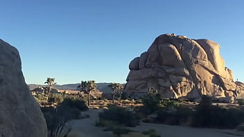 Preview 2 of Women Masterbatin - felicity feline rides motorcycle to joshua tree and plays outside