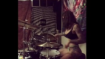 Preview 4 of Anike Eking - felicity feline drums in her undies at home