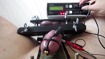 Preview 3 of Aenjal Big Boobs And Movie - E-STIM,  BALL VICE &amp_ COCK RESTRAINT WITH EROSTEK ET-312B