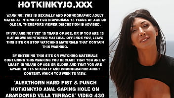 Preview 1 of Japan Seksual - AlexThorn hard fist &amp_ punch Hotkinkyjo anal gaping hole on villa terrace