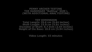 Preview 2 of Amateur Rimming - RELOAD Penny Archer,  Testing The Handmade Balldog Size L (With Additional Anal Fisting) TWT117m