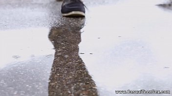 Preview 1 of Alesa Patkey - Casual Teen Sex - Casual teen Ariana Shaine fuck on rainy day