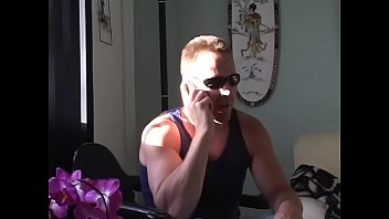 Preview 1 of Hentai Bondage Kidnap - Blonde Lizzy Law blows two men while getting penetrated from behind on a zebra couch