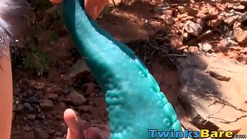 Preview 3 of Chaina Xxx Girl And Houres - Emo twink bare banging tight bottom in forest threesome