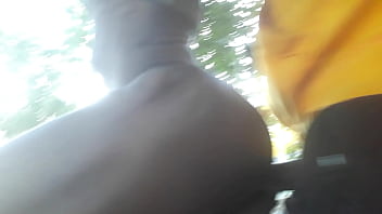 Preview 3 of Hindi Dubeded - Black Twink gets fucked outdoors by straight guy