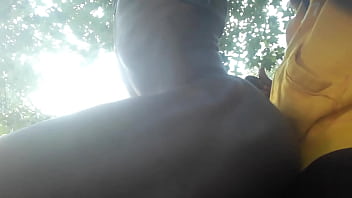 Preview 1 of Hindi Dubeded - Black Twink gets fucked outdoors by straight guy