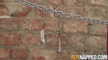 Preview 2 of Www Hot Xix - Twink bitch get oiled up in cage and fucked hard