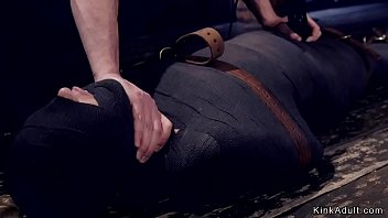 Preview 3 of Mom Melp - Mummified blonde slave gets whipped