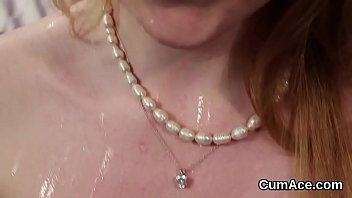 Preview 4 of Sex And Milk Sucking - Kinky sex kitten gets jizz shot on her face eating all the load