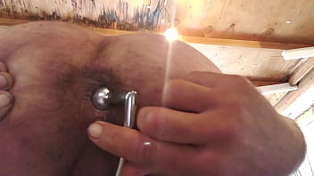 Preview 2 of Kay Parker Sex Classic - Inserting metal ball hook into my ass. I am going to leave it inside me all day while I go get a hair cut and do other errands.